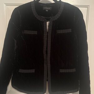 Talbots Black Velvet Quilted Jacket